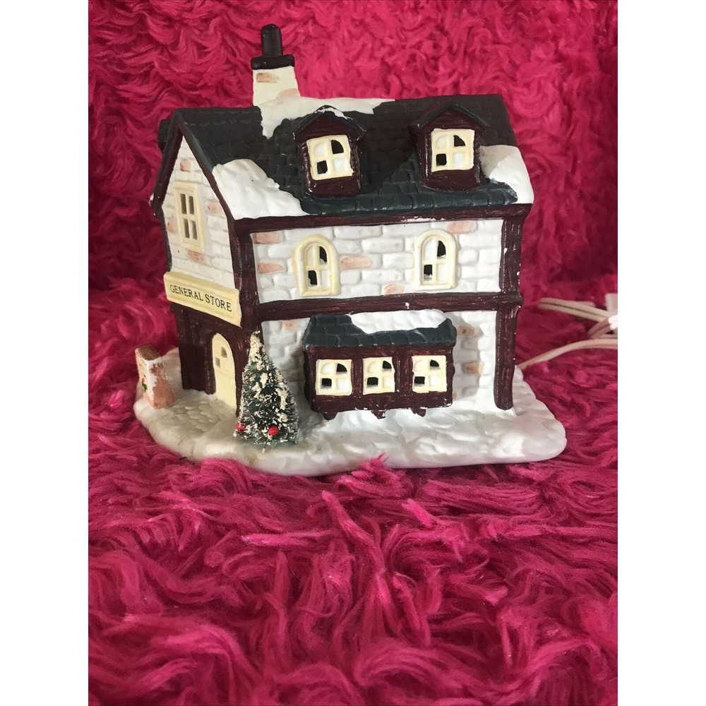 Vtg Christmas Village Lighted General Store 1991 Seasonal Specialties Tested